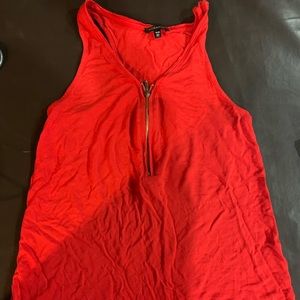Red Zip tank top